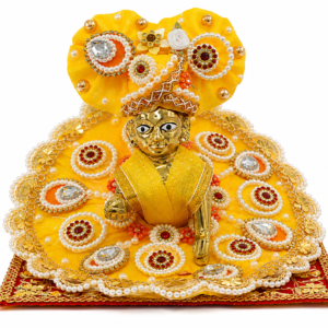 Laddu Gopal Yellow Premium Designer Dress Set with Pagdi 0-4 / 00017572