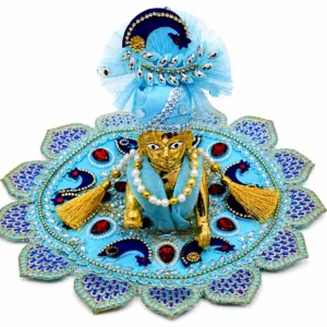 Laddu Gopal Blue Premium Designer Dress Set 0-4 / 00017622