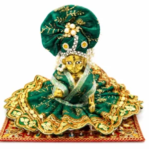 Laddu Gopal Green Premium Designer Dress with Pagdi 0-4 / 00017638