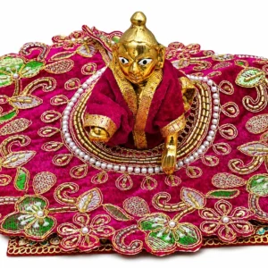 Maroon Velvet Laddu Gopal Poshak - 10748
