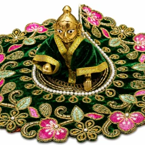 Green Velvet Laddu Gopal Poshak - 10748
