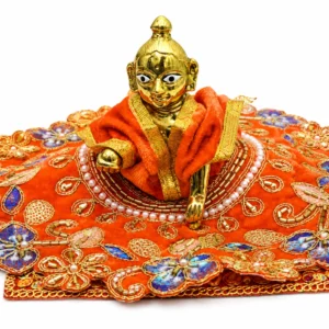 Orange Velvet Laddu Gopal Poshak - 10748