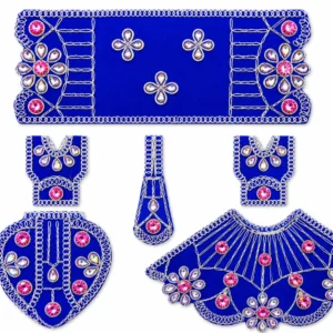 Blue Radha Krishna Poshak Combo Set -4834