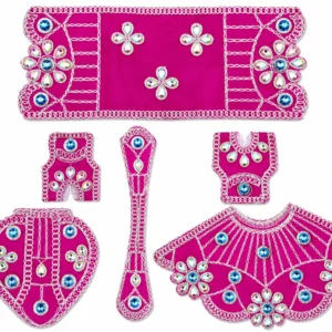 Pink Radha Krishna Poshak Combo Set -4834