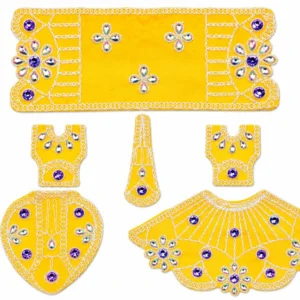 Yellow Radha Krishna Poshak Combo Set -4834