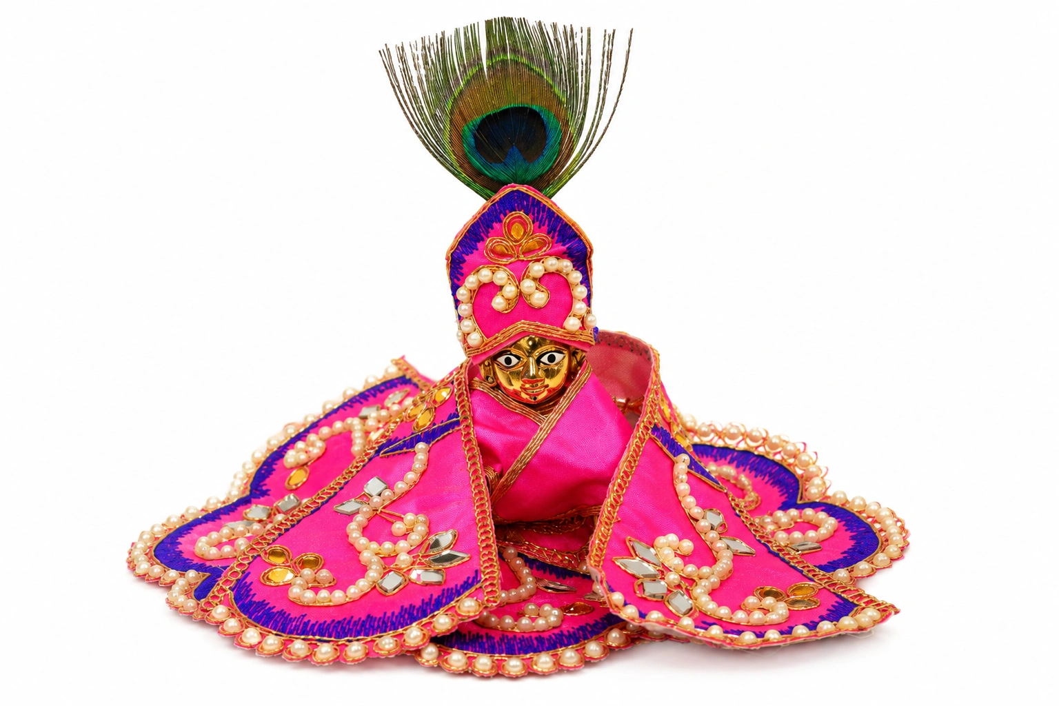 Premium Pearl Pink Laddu Gopal Dress - 5673