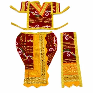 Maroon Dhoti Patka Set for Krishna Size 7 - 6277