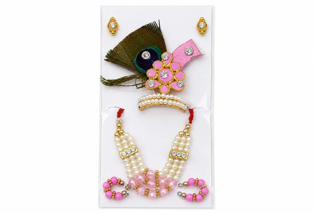 Mukut Mala Set - Pink