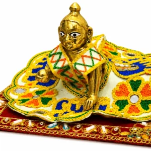 Embroidery Light Green Laddu Gopal Poshak